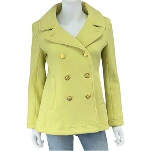J. Crew Yellow Wool Pea Coat Size 6 L0744